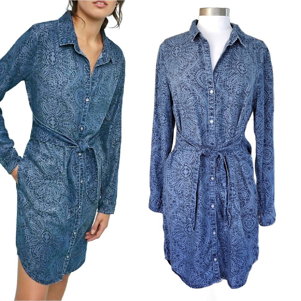 Anthropologie Blue Long Sleeve Dress